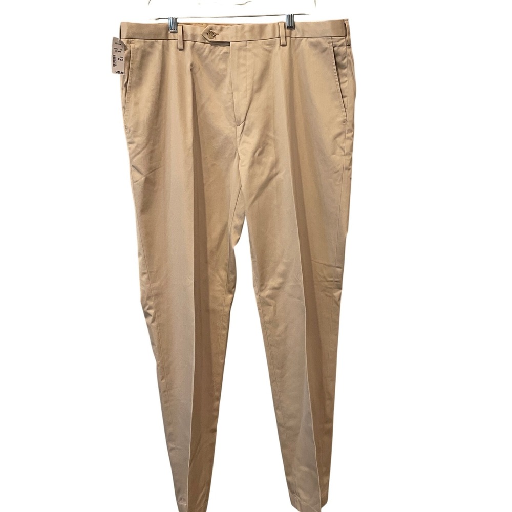 Jos. A. Bank Traveler Tailored Fit Khaki Dress Pants Mens 38x34 Tan Cotton NWT
